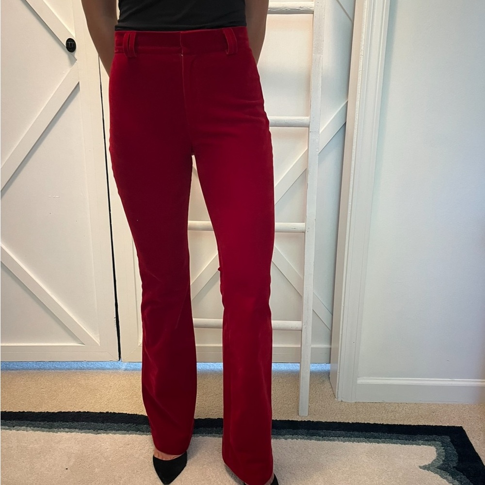 Women's Red Flared Pants
